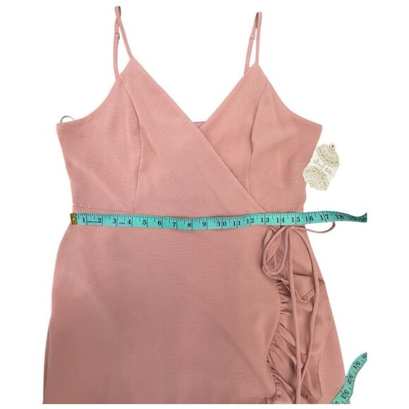 ALTAR'D STATE | Women's Dress Mini Sleeveless Faux Wrap Ruffle L Dusty Rose Pink - Picture 10 of 14